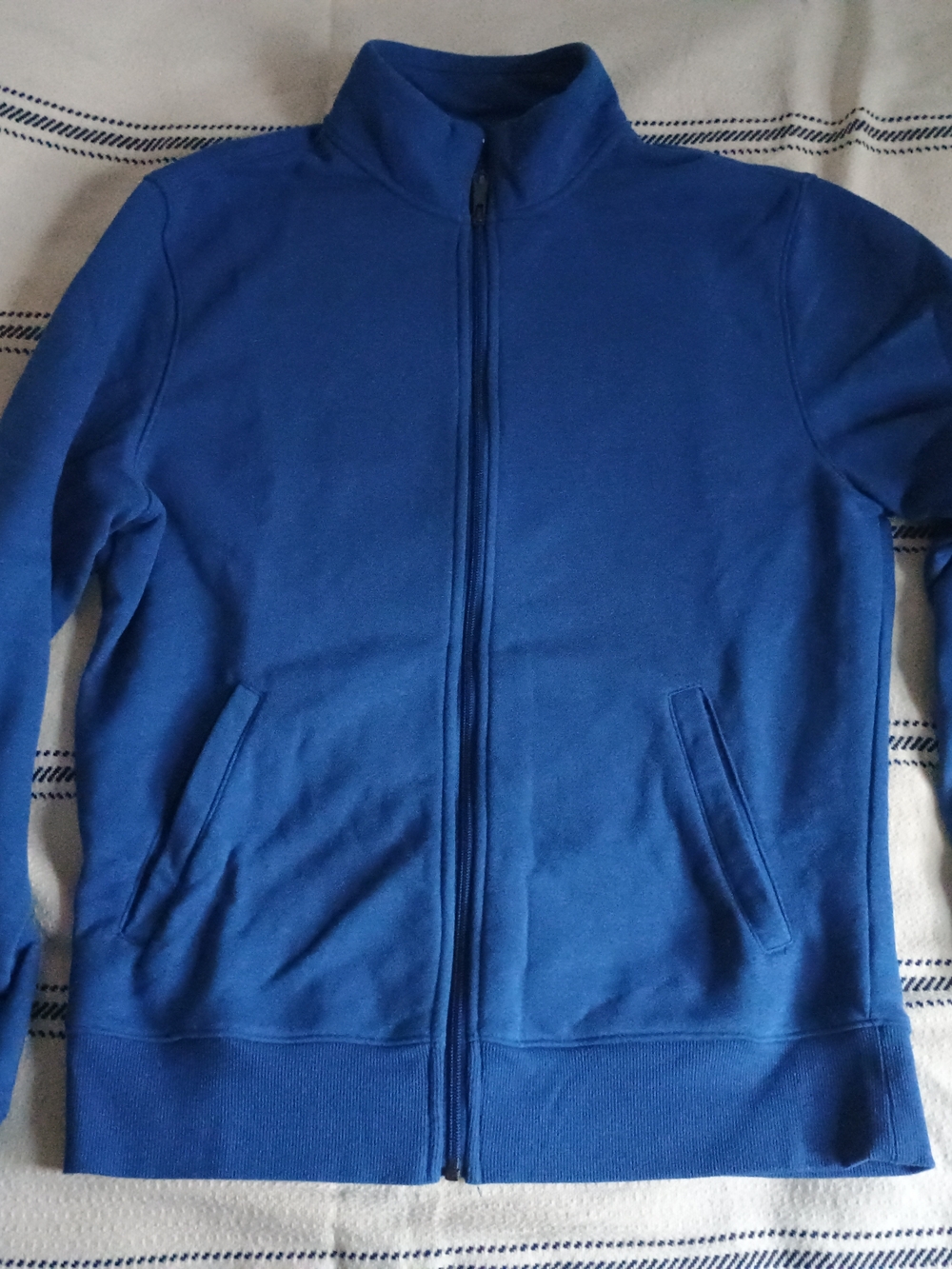 Amazon Essentials Men’s Full-Zip Sweater Deep Blue Size Medium – Soft Fleece